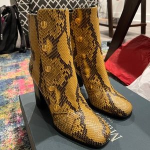 Mulberry Marylebone boots Canary yellow python boots US Size 8